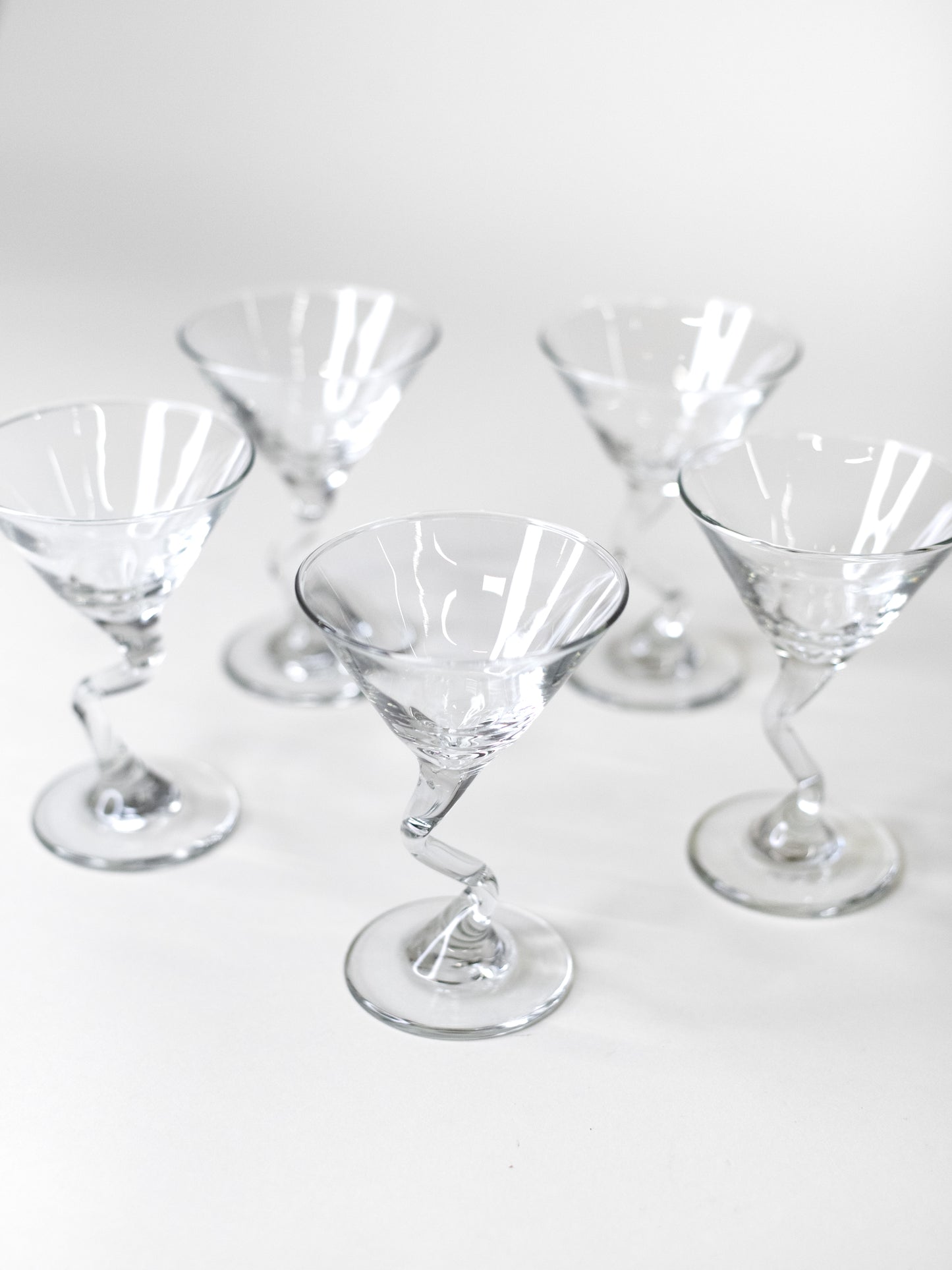 Postmodern Martini Glasses by Libbey - USA 1980s - Set of 5