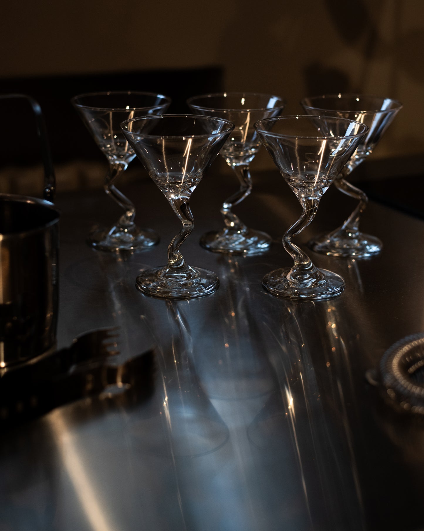 Postmodern Martini Glasses by Libbey - USA 1980s - Set of 5