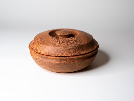 Rare Vintage Lidded Pine Bowl - Finland, Mid-Century