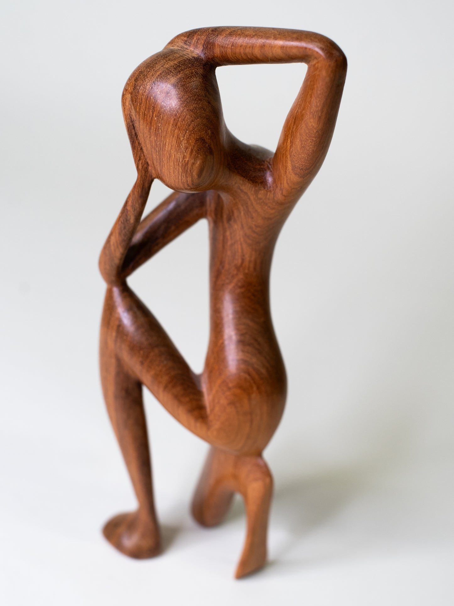 Mid-Century Abstract Teak Figure Sculpture