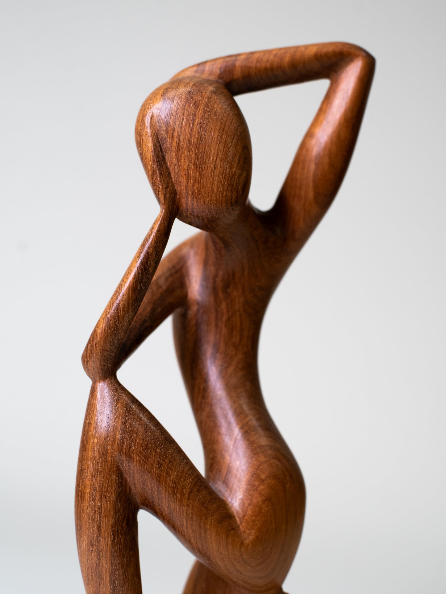 Mid-Century Abstract Teak Figure Sculpture