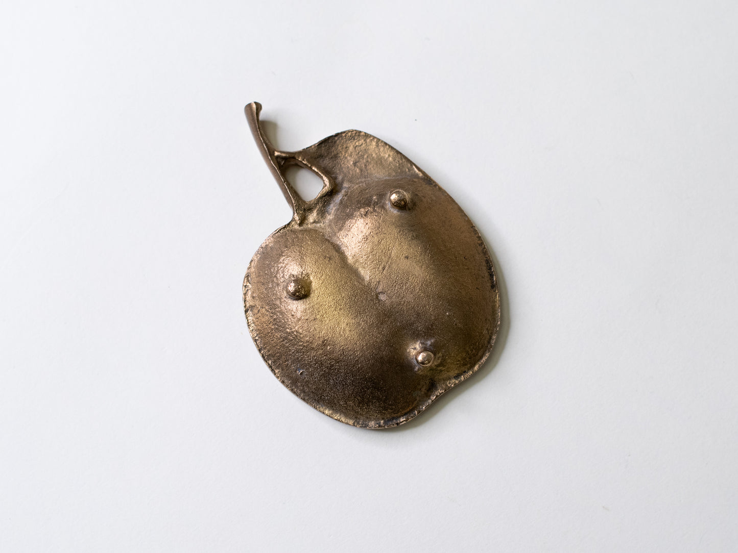 Vintage Solid Brass Apple Dish, 1970s