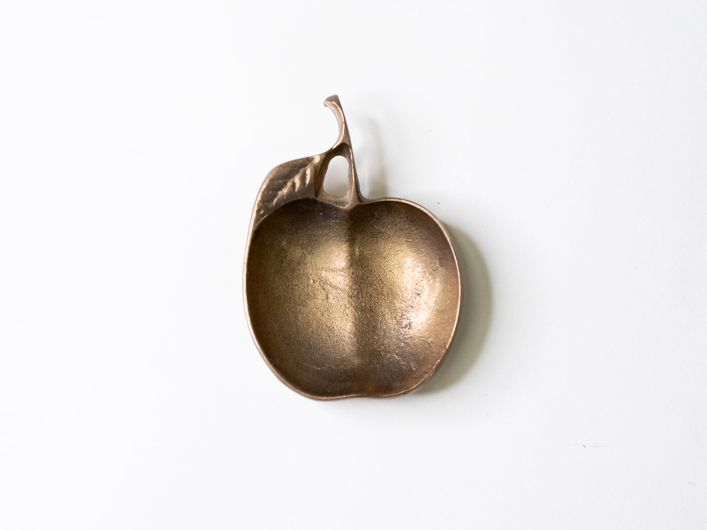 Vintage Solid Brass Apple Dish, 1970s