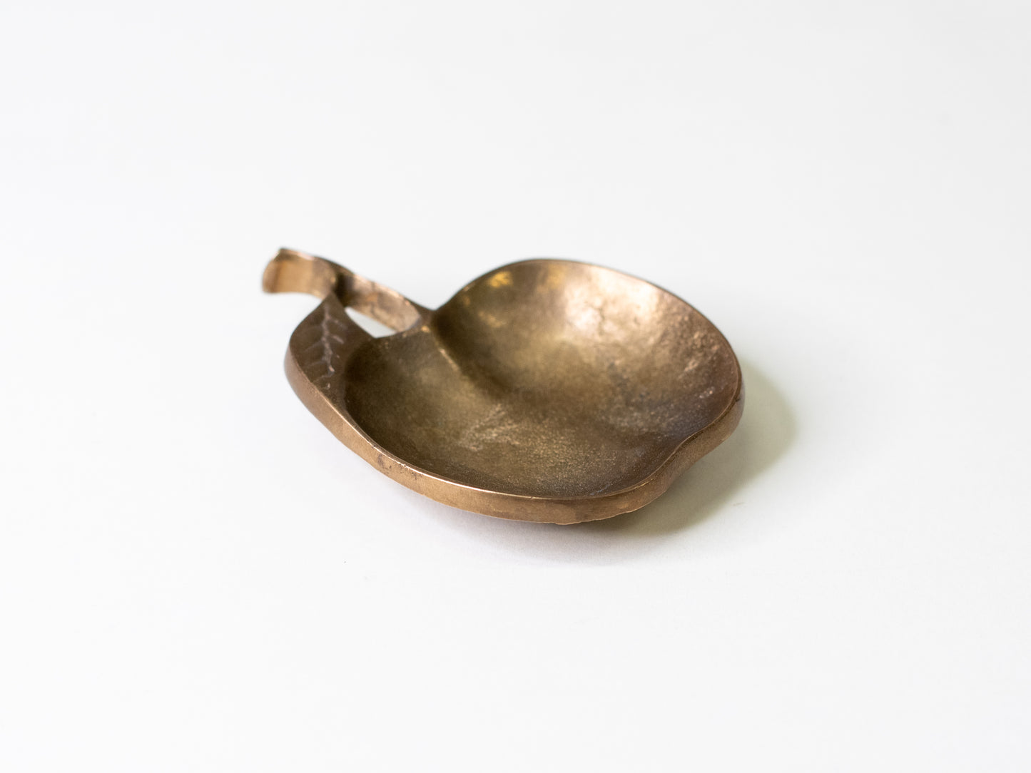 Vintage Solid Brass Apple Dish, 1970s