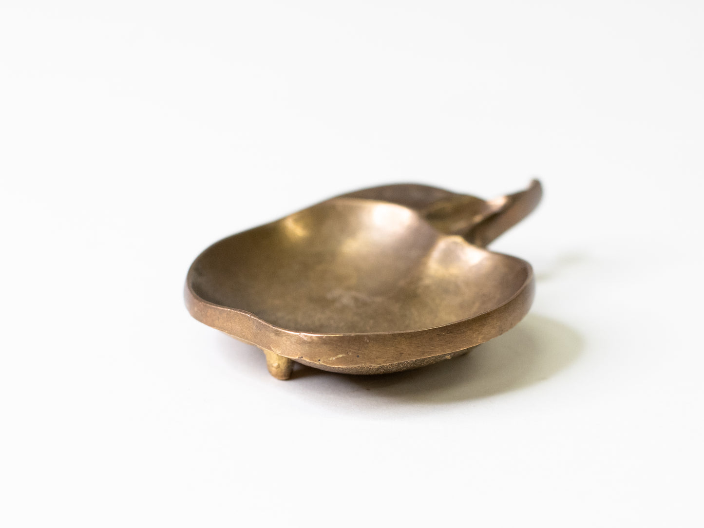 Vintage Solid Brass Apple Dish, 1970s