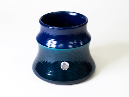 Vintage Kupittaan Savi Wide Two-Tone Vase – Finland, Mid-Century