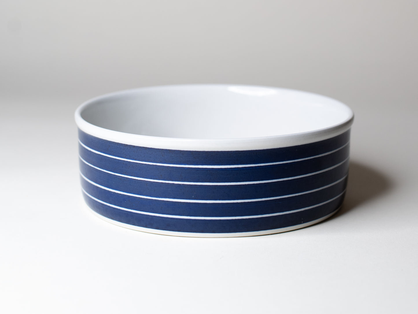 Gustavsberg Striped Ceramic Dish – Sweden, Mid-Century