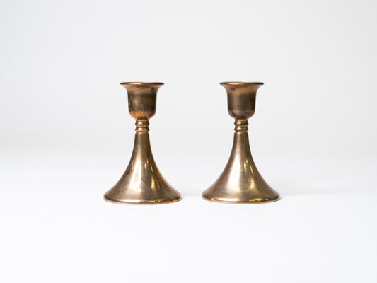 Pair of Vintage Brass Candle Holders - Sweden, 1950s