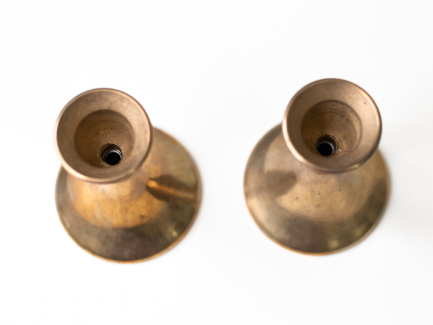 Pair of Vintage Brass Candle Holders - Sweden, 1950s