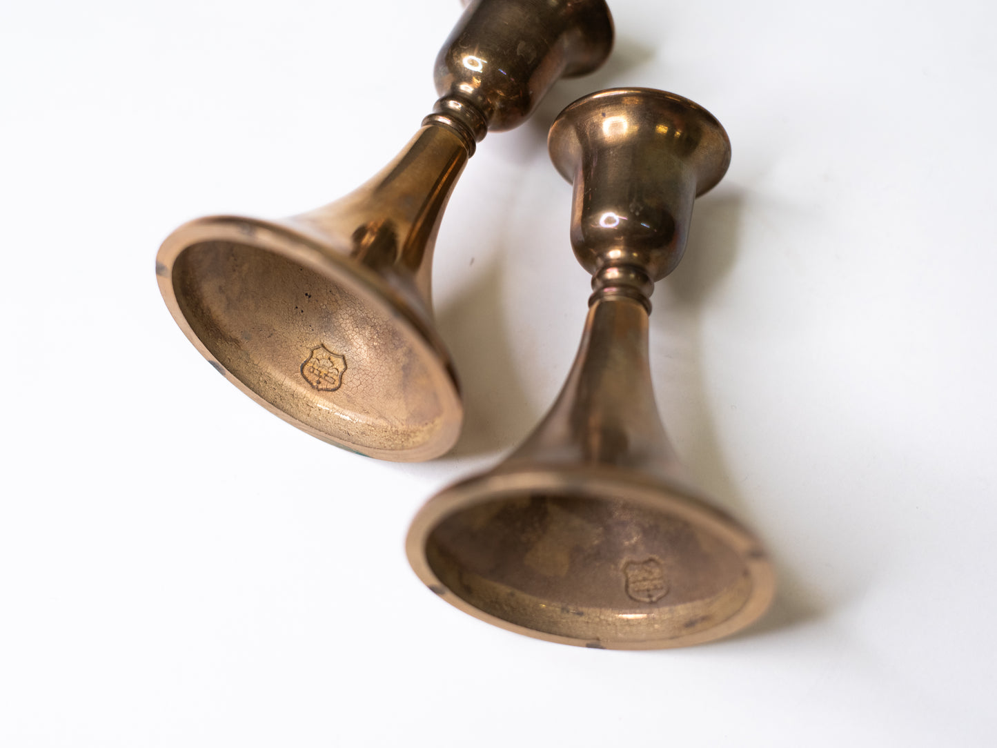 Pair of Vintage Brass Candle Holders - Sweden, 1950s