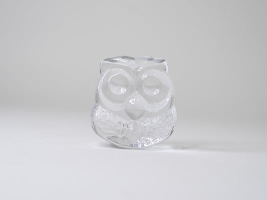 Vintage Glass Owl by Lars Hellsten for Skruf Glasbruk - Sweden, 1960s