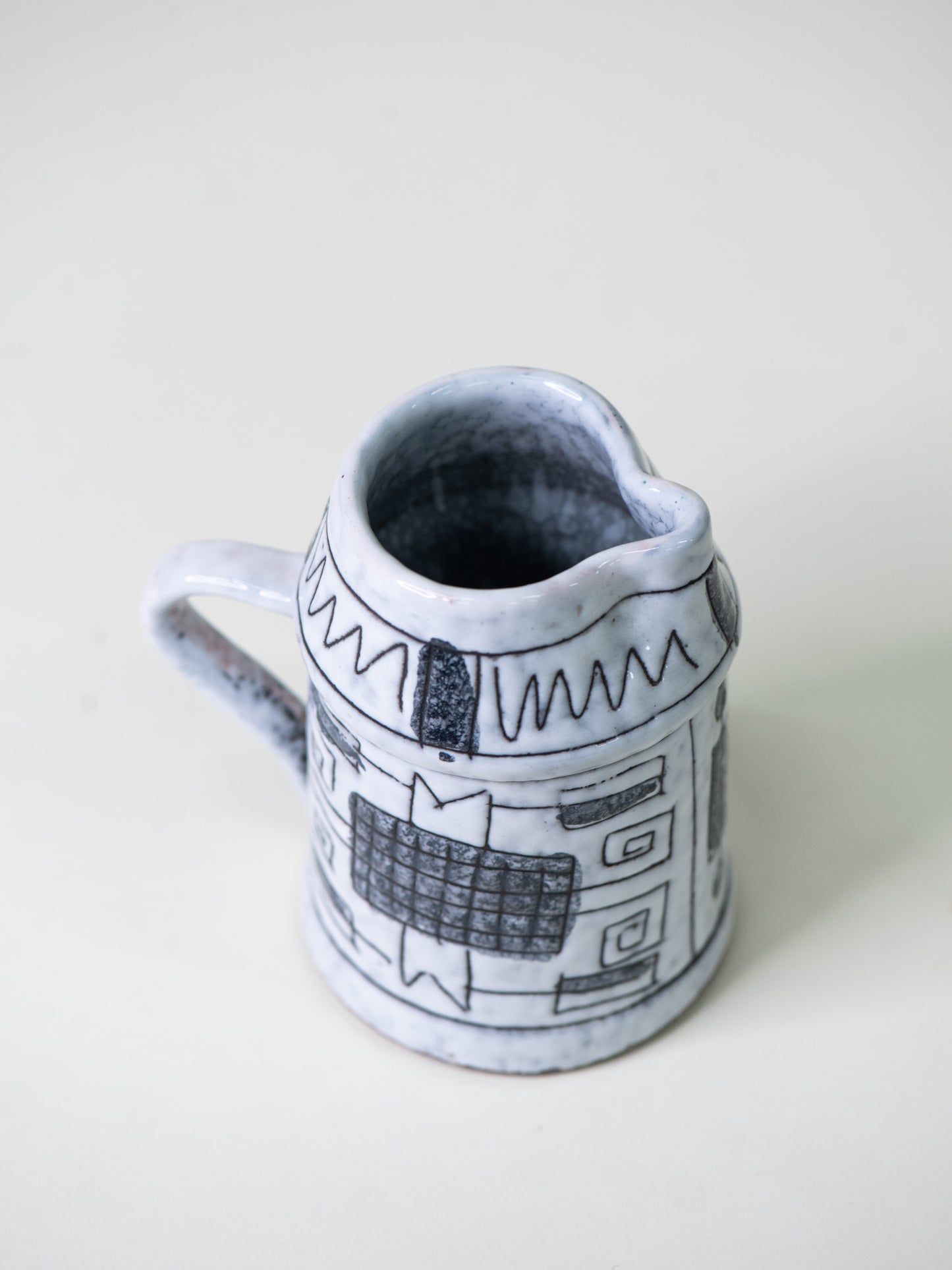 Fratelli Fanciullacci Hand-Decorated Ceramic Jug - Italy, 1960s