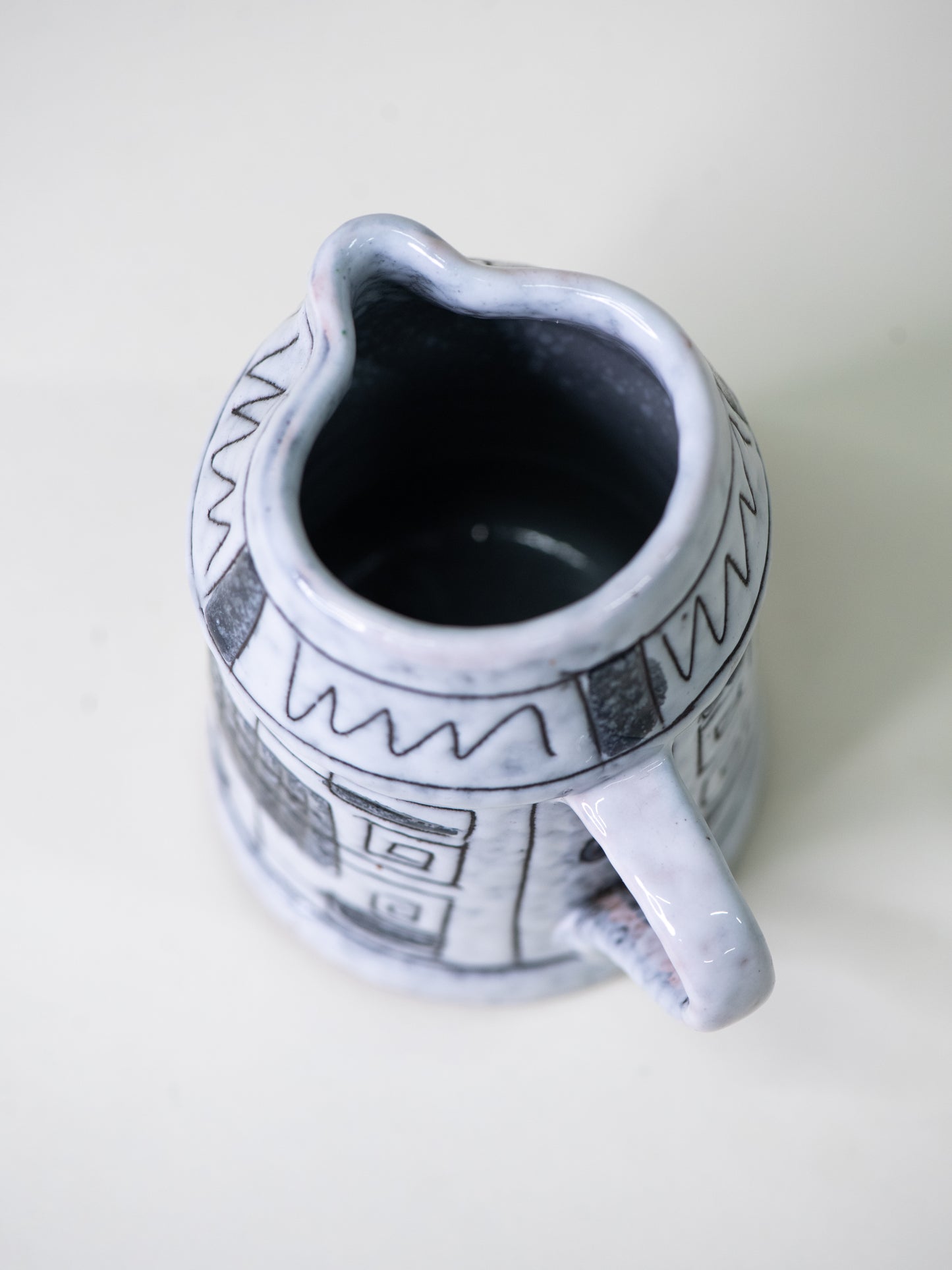 Fratelli Fanciullacci Hand-Decorated Ceramic Jug - Italy, 1960s