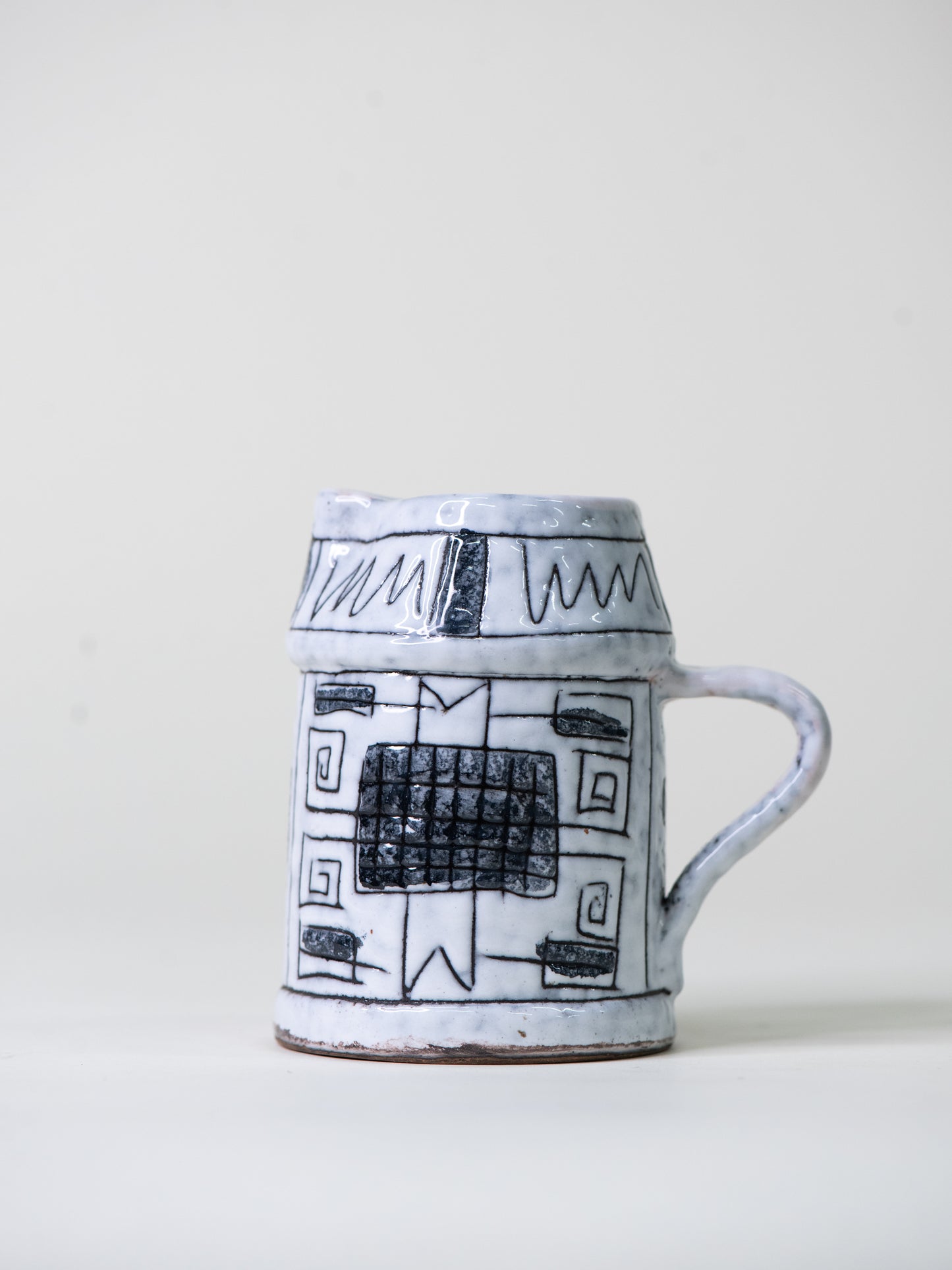 Fratelli Fanciullacci Hand-Decorated Ceramic Jug - Italy, 1960s