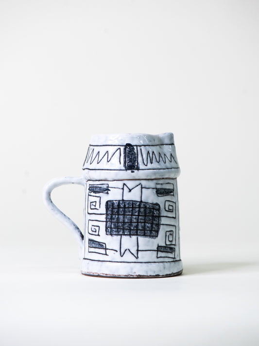 Fratelli Fanciullacci Hand-Decorated Ceramic Jug - Italy, 1960s