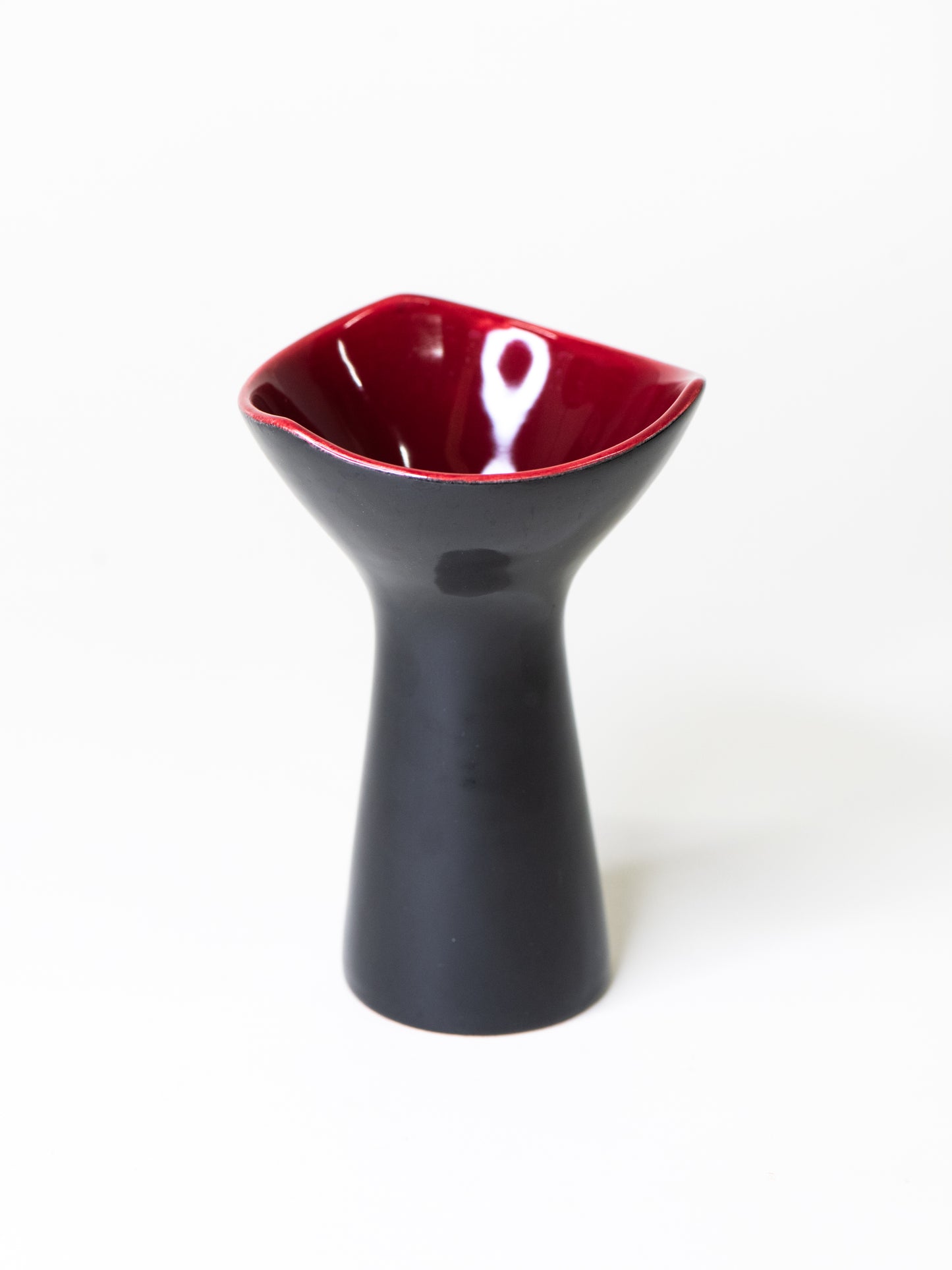 Annikki Hovisaari for Arabia – Black & Red Ceramic Vase - Finland 1960s