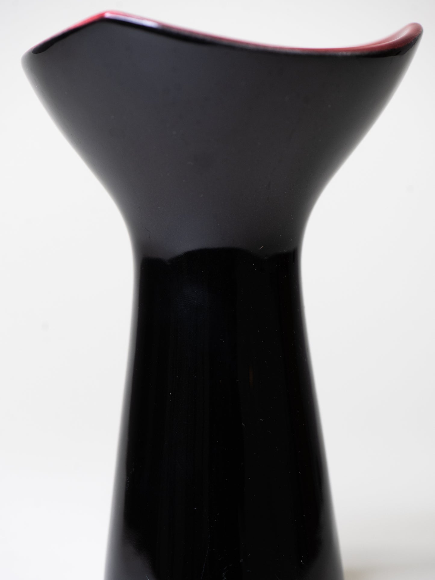 Annikki Hovisaari for Arabia – Black & Red Ceramic Vase - Finland 1960s