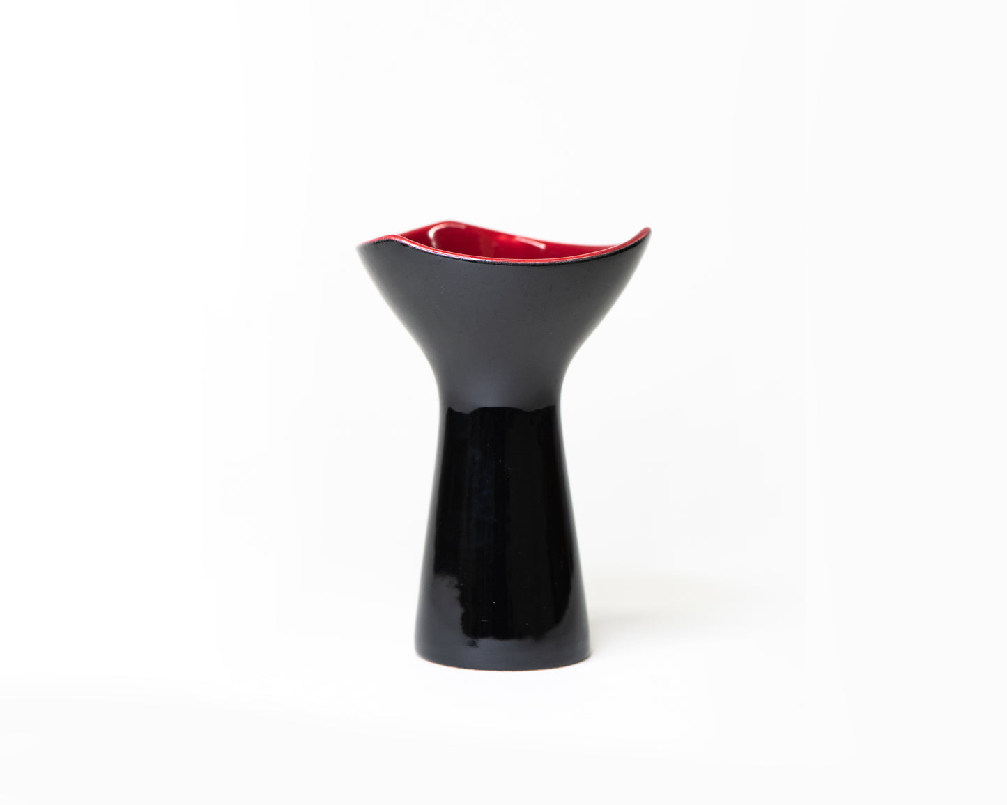 Annikki Hovisaari for Arabia – Black & Red Ceramic Vase - Finland 1960s
