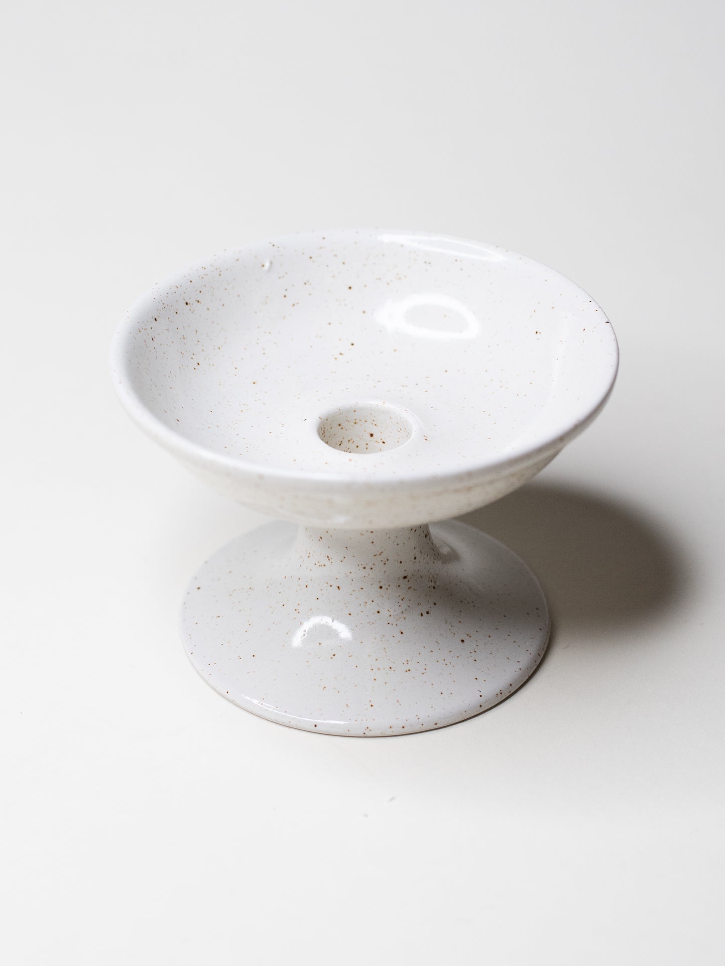 Vintage Ceramic Candle Holder with White Glaze - Pentik, Finland 1970s