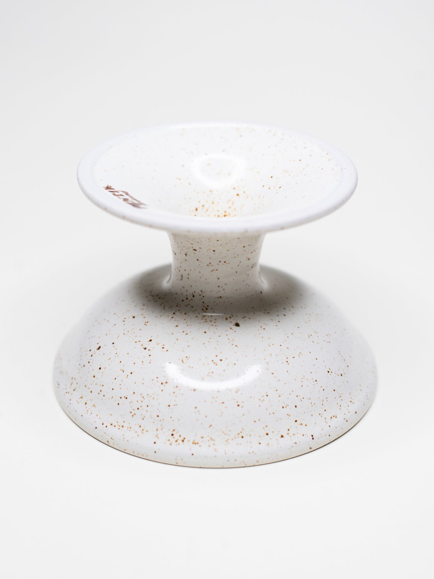 Vintage Ceramic Candle Holder with White Glaze - Pentik, Finland 1970s