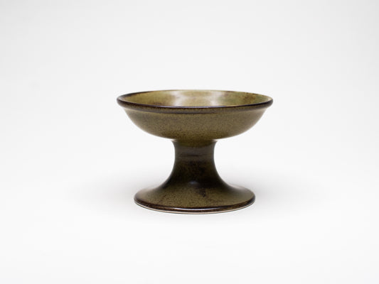 Vintage Ceramic Candle Holder with Green Glaze - Pentik, Finland 1970s