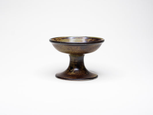 Vintage Ceramic Candle Holder with Dark Green Glaze - Pentik, Finland 1970s