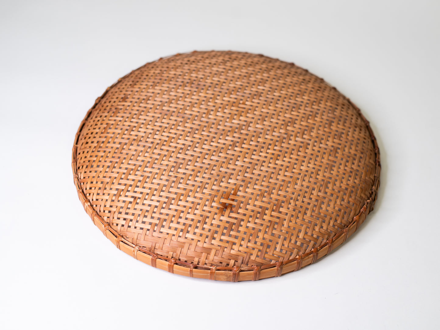 Large Vintage Handwoven Basket Tray - Europe, Mid-Century