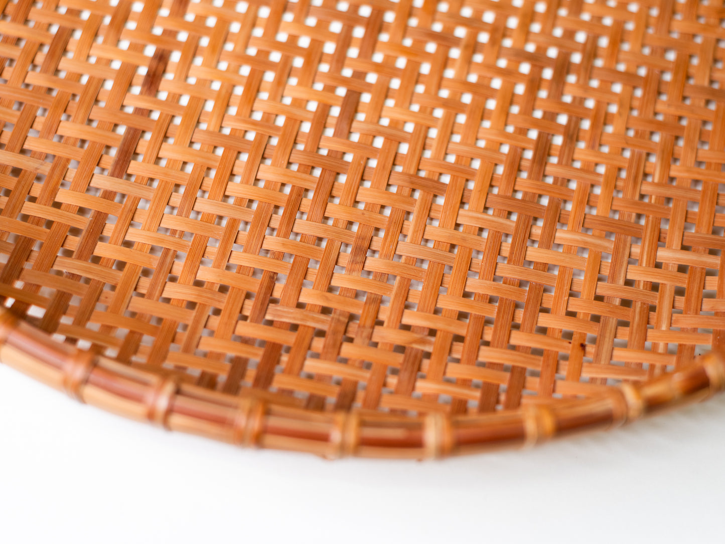 Large Vintage Handwoven Basket Tray - Europe, Mid-Century