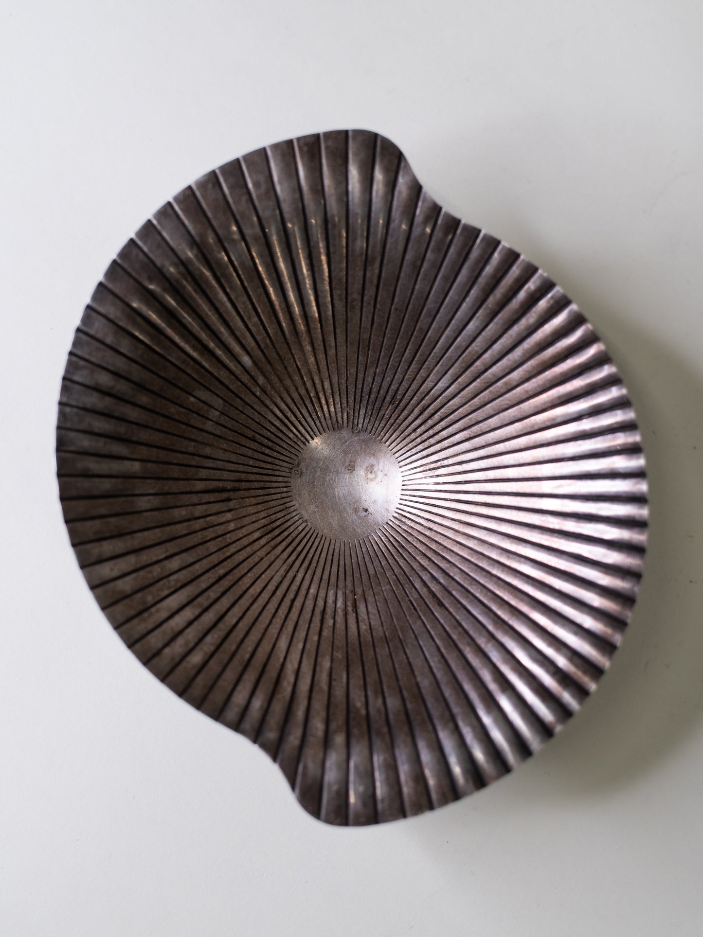 Rare Silver-Plated Ribbed Bowl on Tripod Base - USSR, Mid-Century