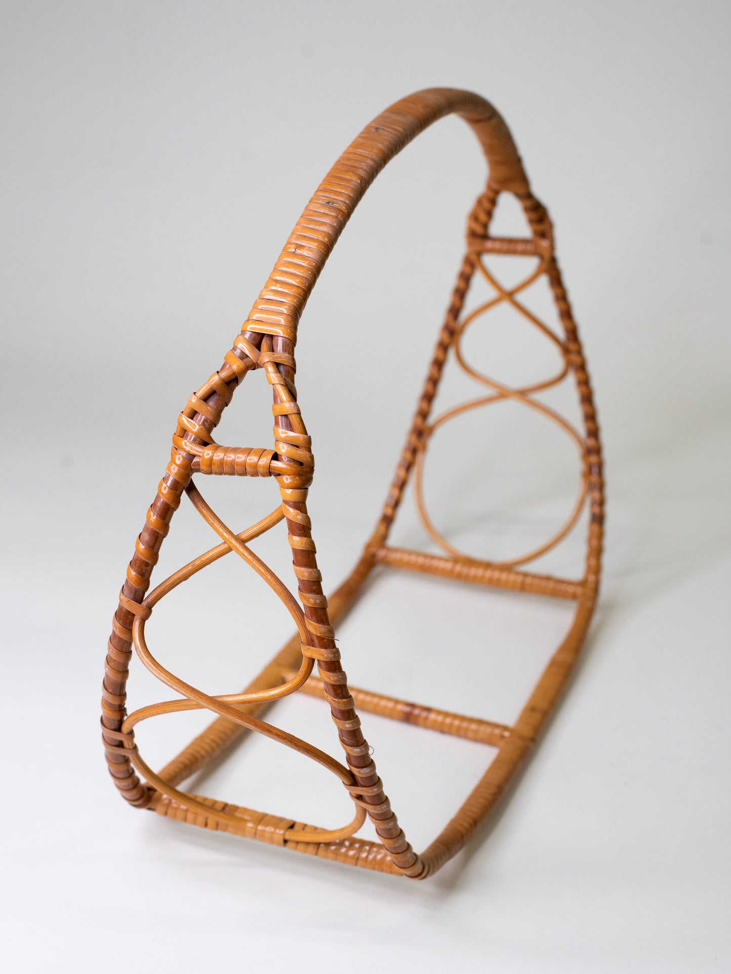 Vintage Finnish Rattan Magazine Rack, 1950s