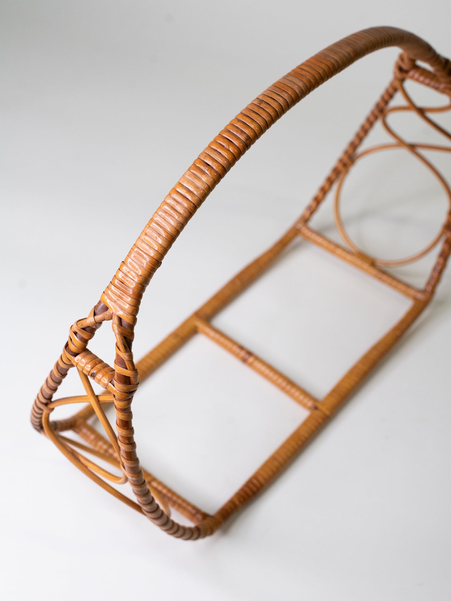 Vintage Finnish Rattan Magazine Rack, 1950s