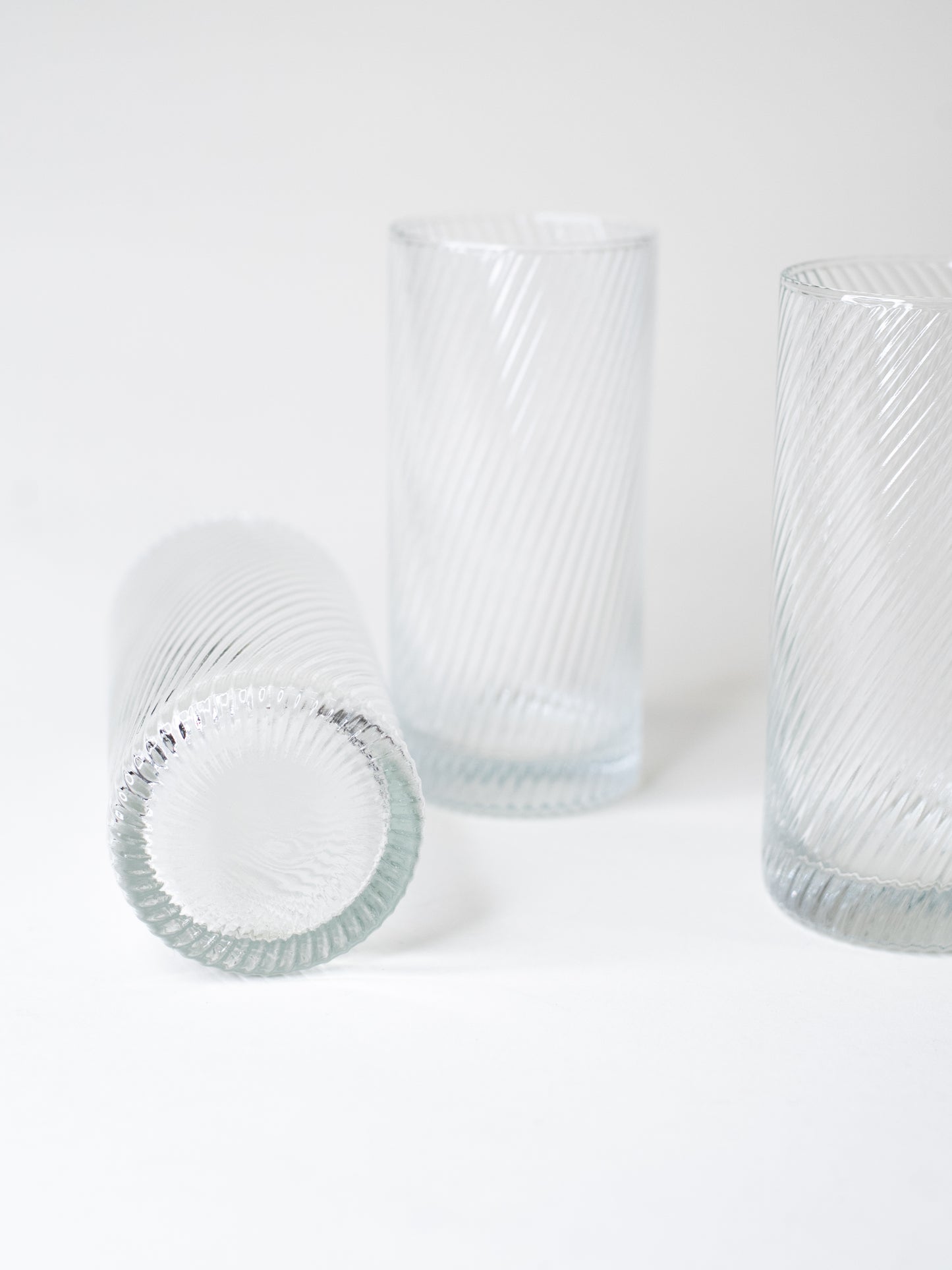 Vintage Swirl Glass Vases - Europe, Mid-Century - Set of 3