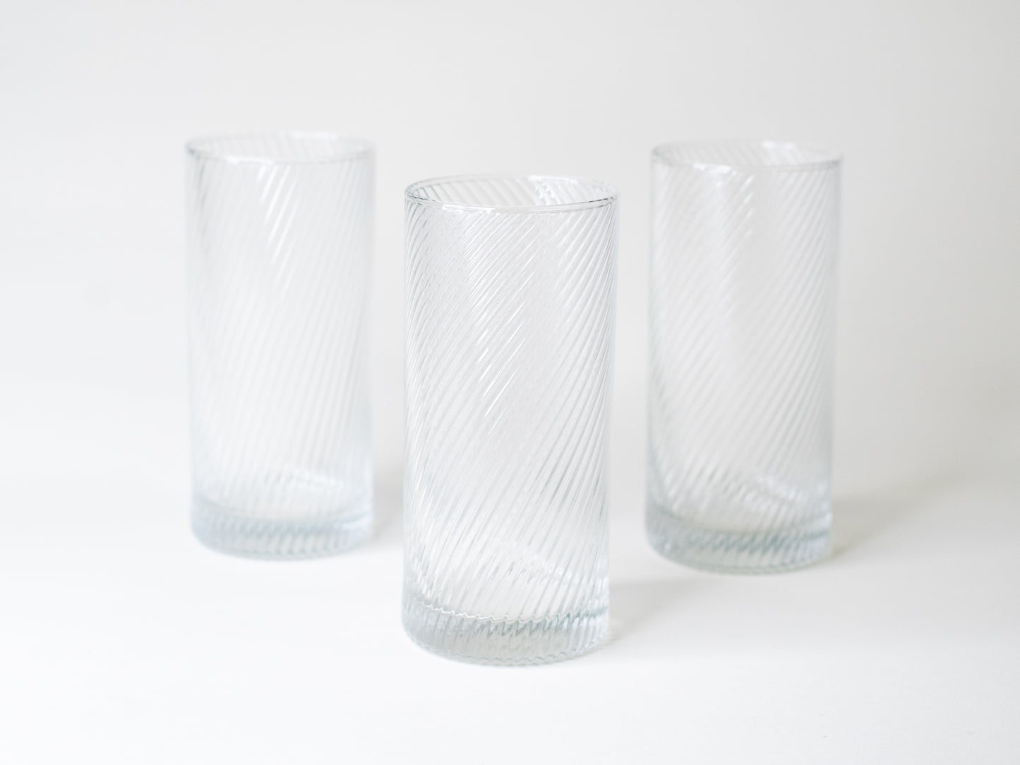 Vintage Swirl Glass Vases - Europe, Mid-Century - Set of 3