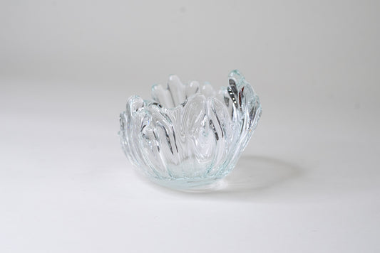 Clear Sculptural Glass Bowl by Eino Piipponen – Finland, 1980s