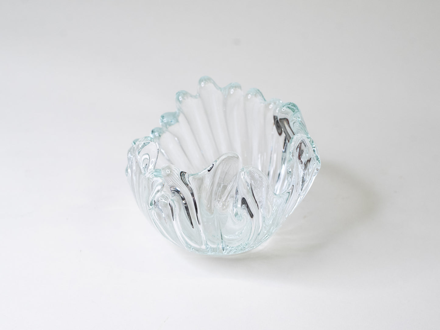 Clear Sculptural Glass Bowl by Eino Piipponen – Finland, 1980s