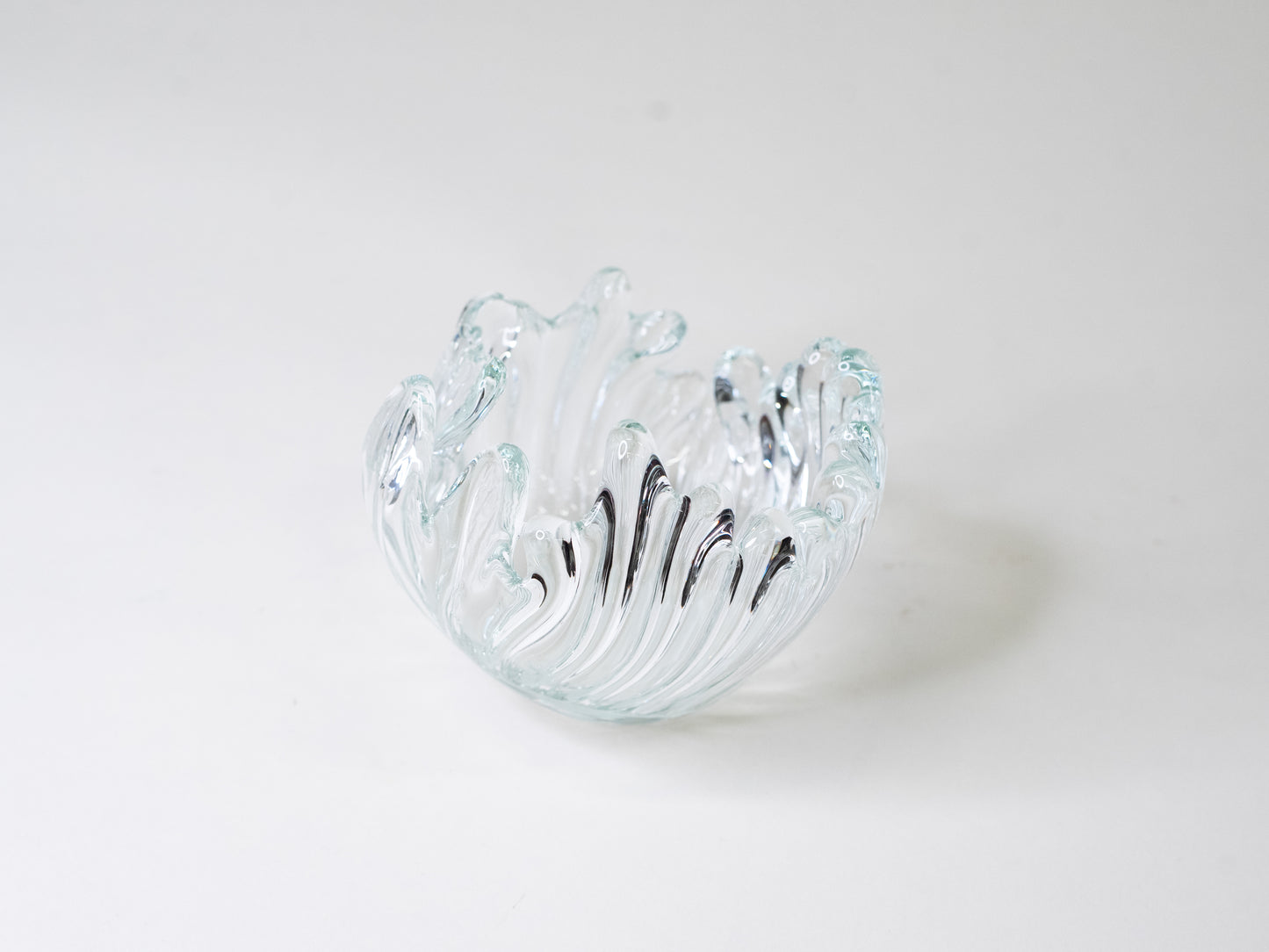 Clear Sculptural Glass Bowl by Eino Piipponen – Finland, 1980s