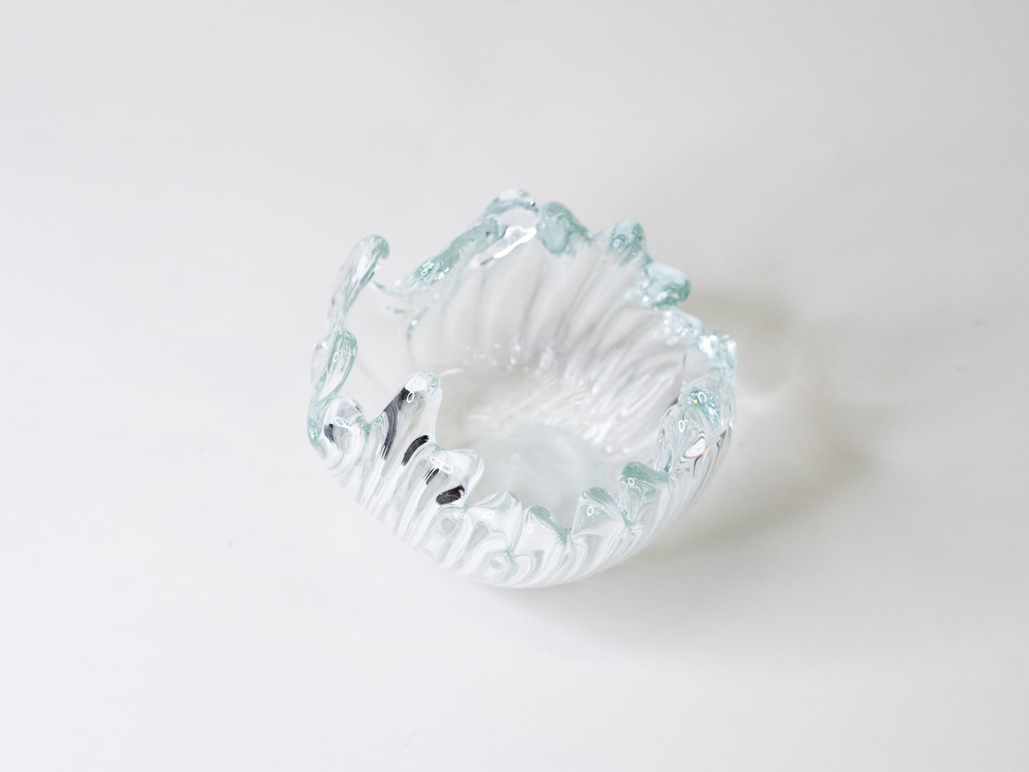 Clear Sculptural Glass Bowl by Eino Piipponen – Finland, 1980s
