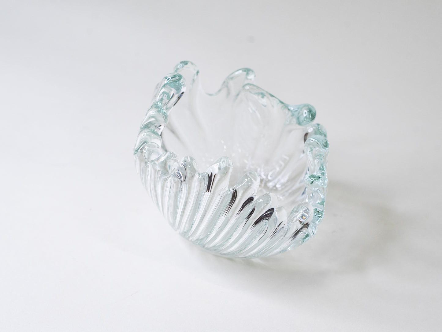 Clear Sculptural Glass Bowl by Eino Piipponen – Finland, 1980s