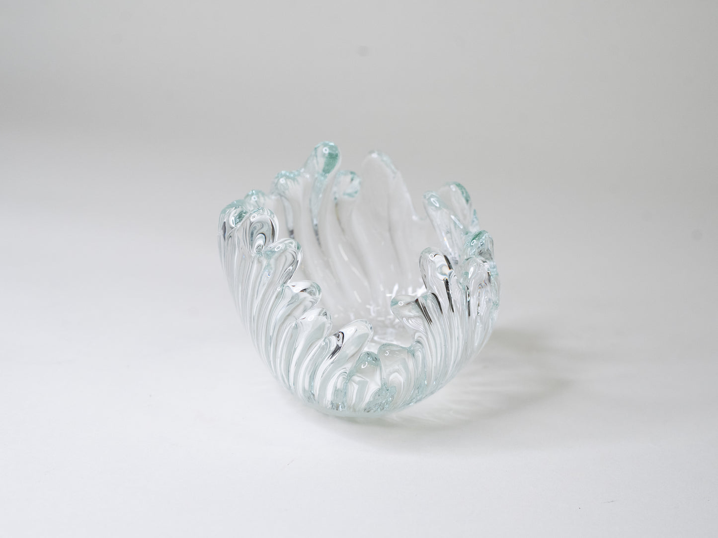 Clear Sculptural Glass Bowl by Eino Piipponen – Finland, 1980s