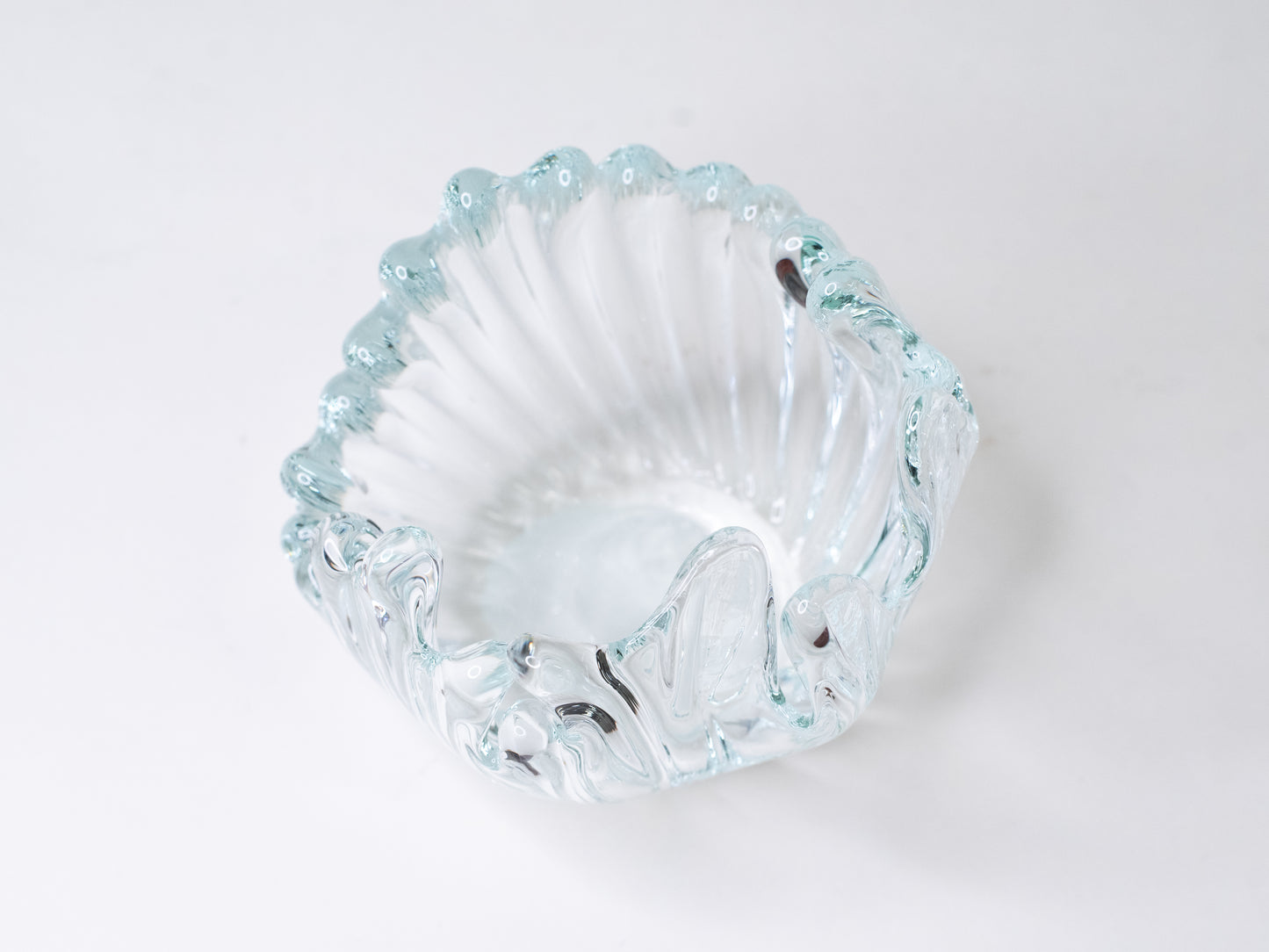 Clear Sculptural Glass Bowl by Eino Piipponen – Finland, 1980s