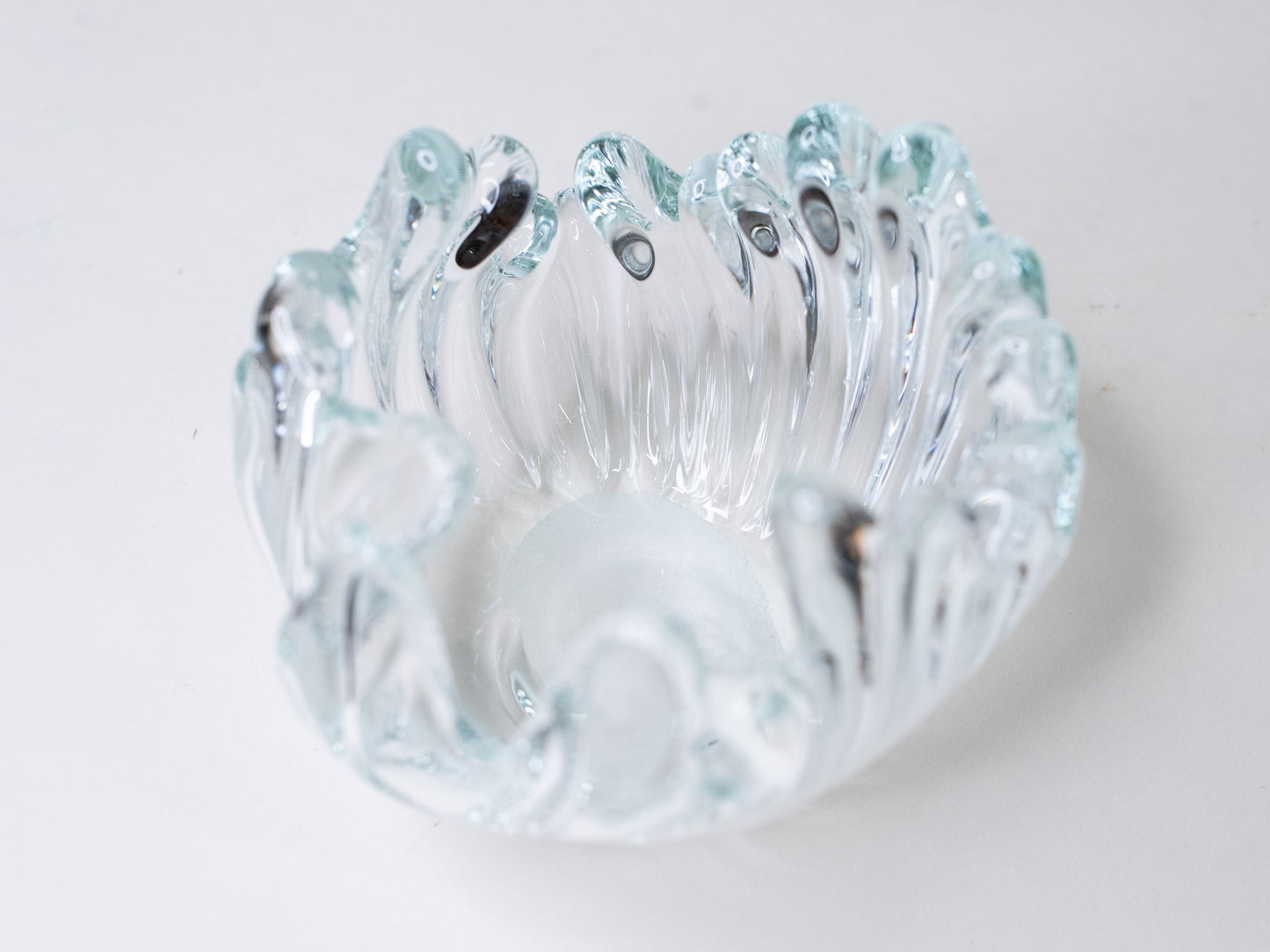Clear Sculptural Glass Bowl by Eino Piipponen – Finland, 1980s