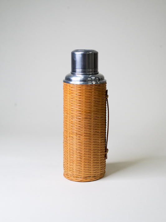 Vintage Wicker-Wrapped Thermos - Deer Brand, 1970s