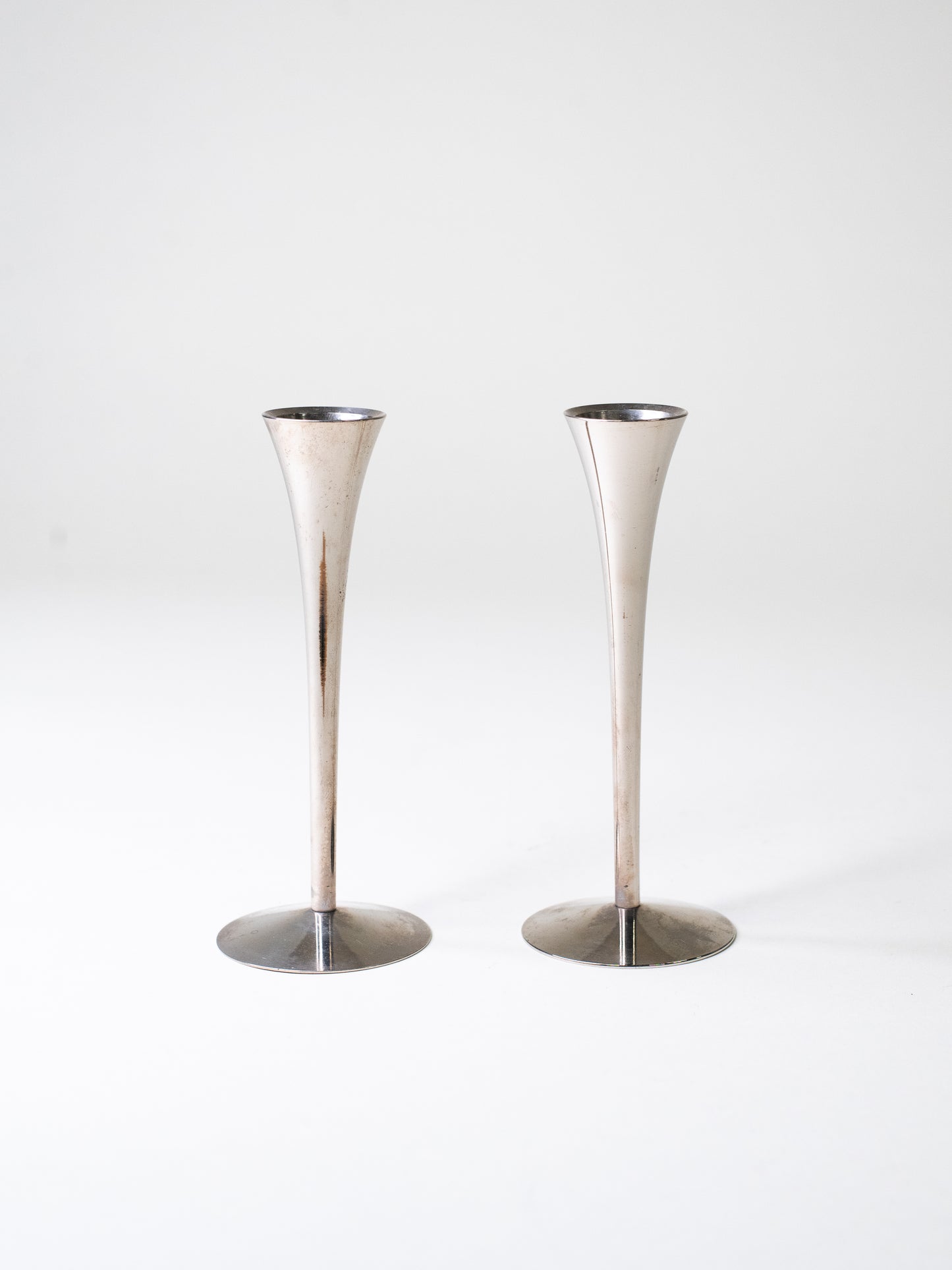 Pair of Chrome Candle Holders by Arthur Salm - Germany, 1960s