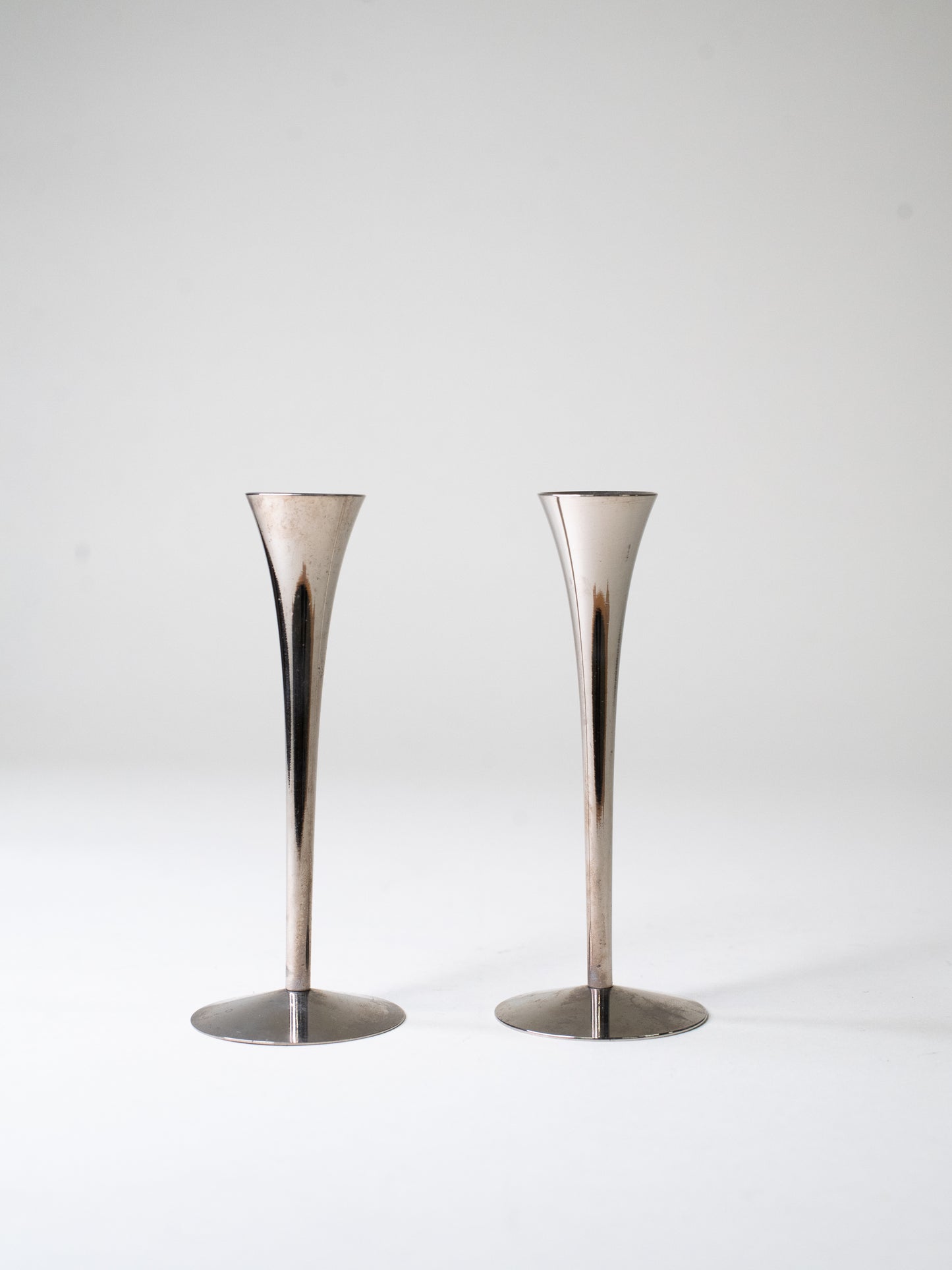 Pair of Chrome Candle Holders by Arthur Salm - Germany, 1960s