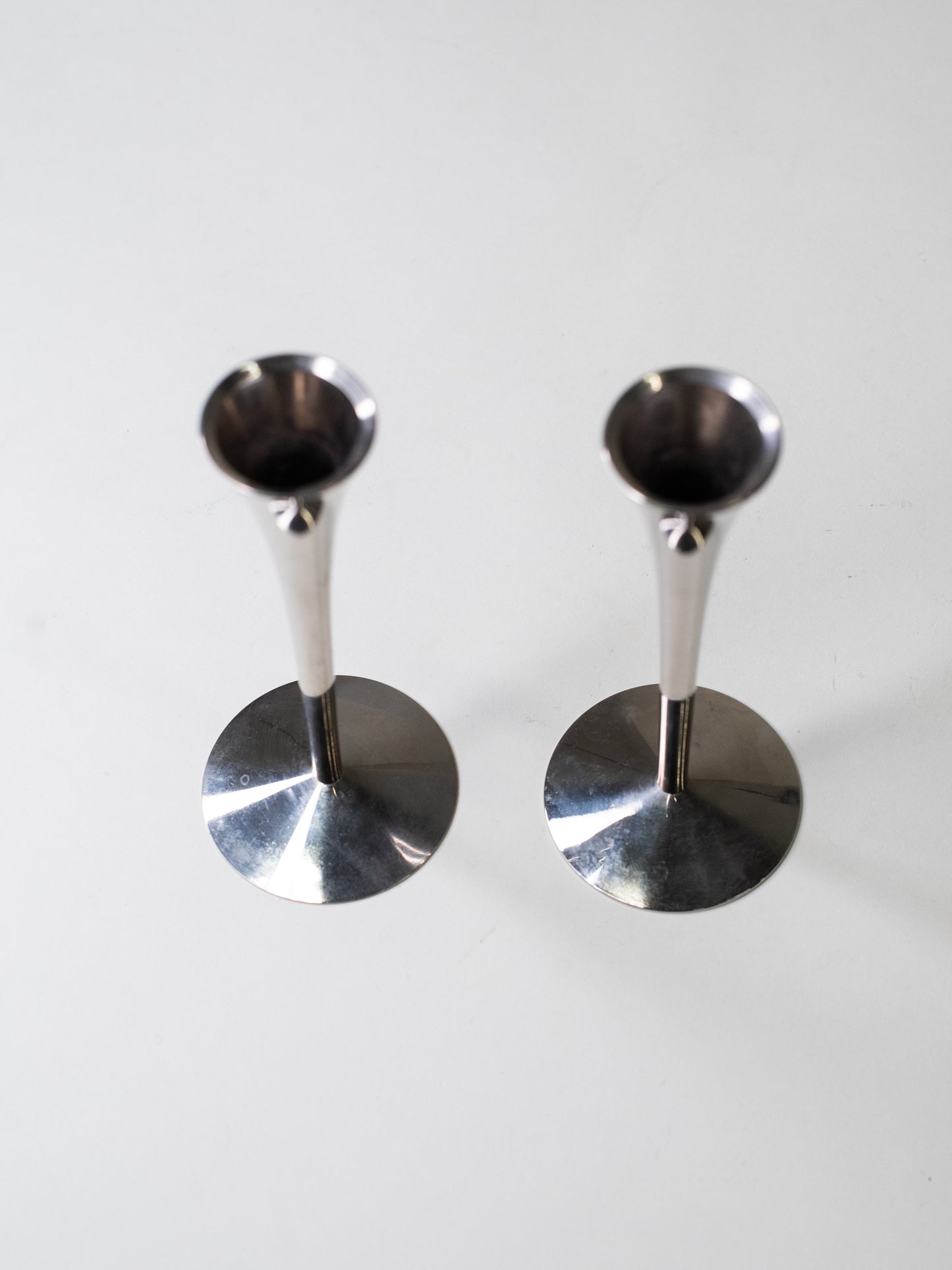 Pair of Chrome Candle Holders by Arthur Salm - Germany, 1960s