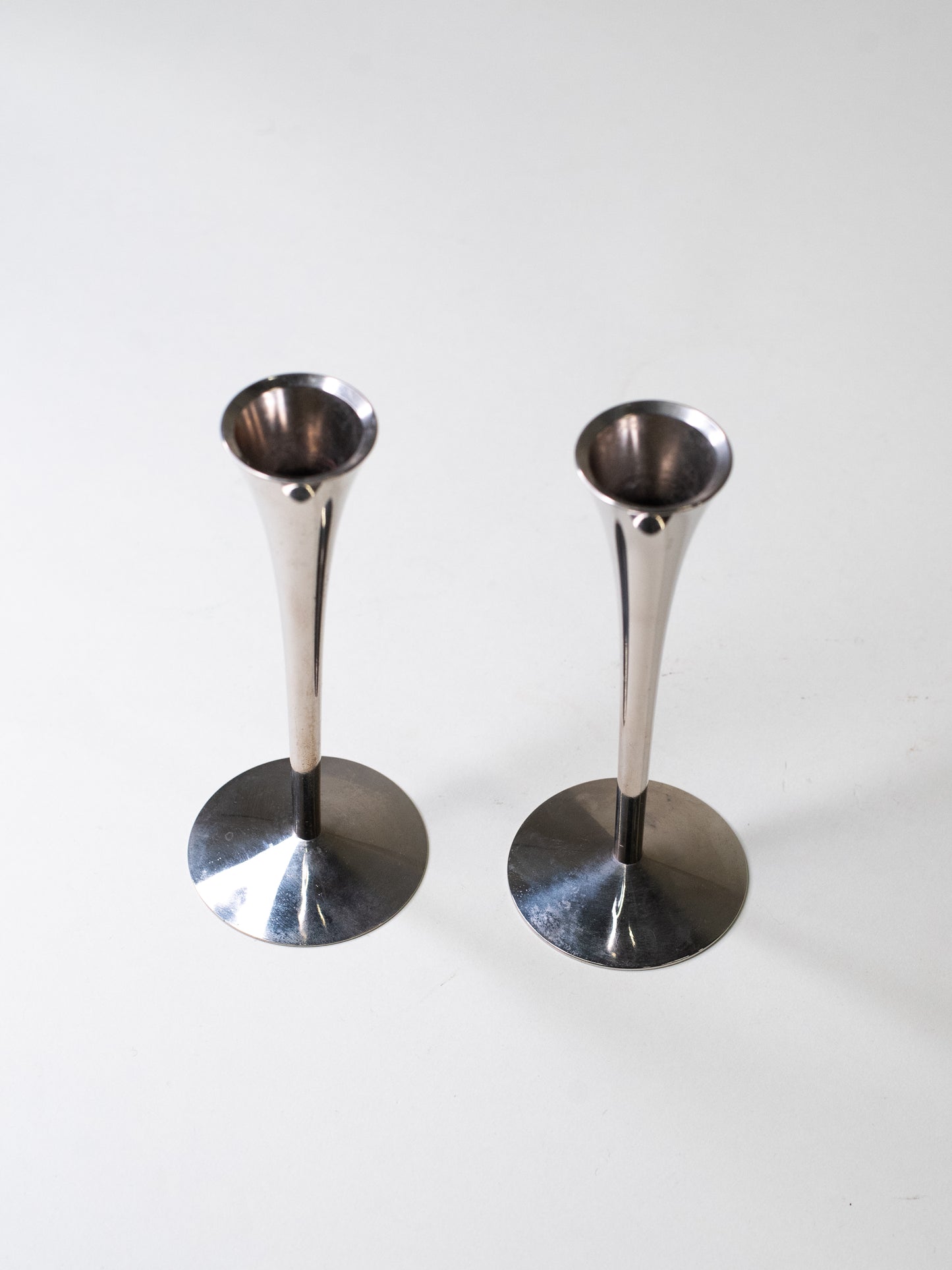 Pair of Chrome Candle Holders by Arthur Salm - Germany, 1960s