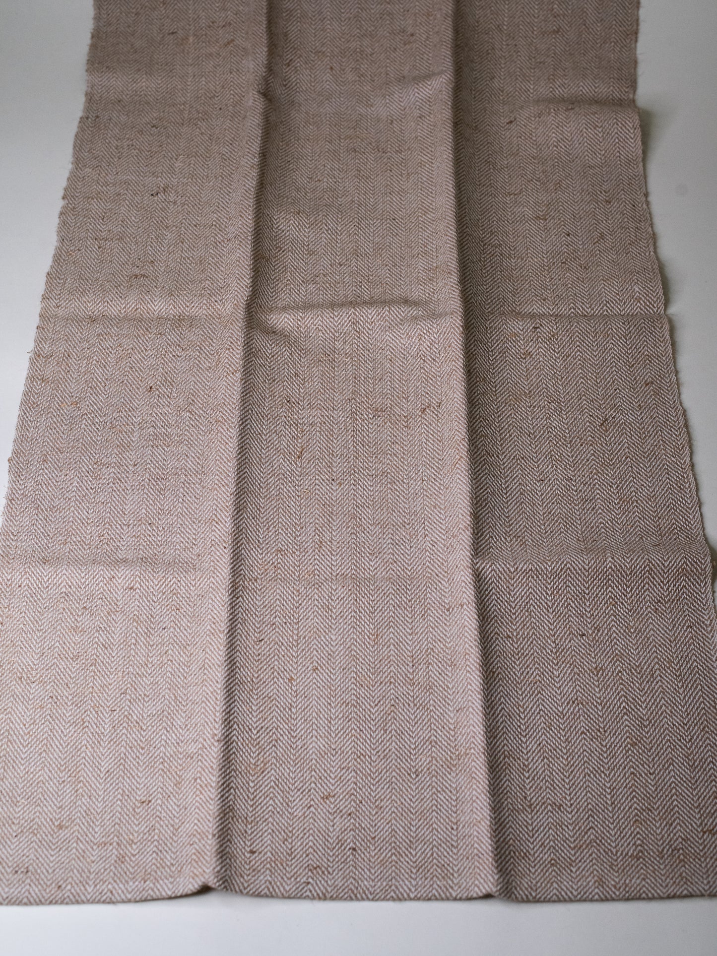 Vintage Finnish Raw Linen Towels in Herringbone Pattern - Set of 4