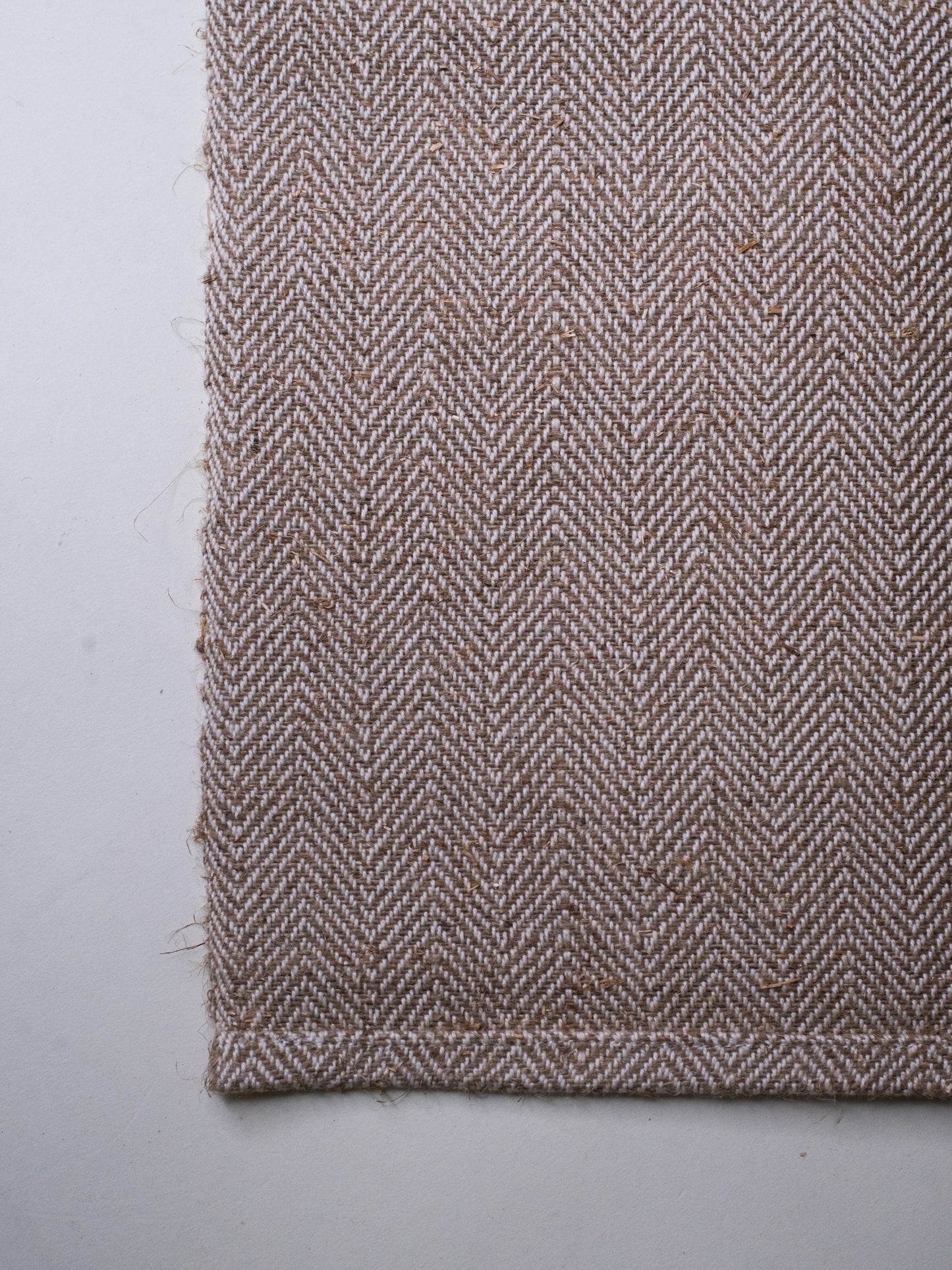 Vintage Finnish Raw Linen Towels in Herringbone Pattern - Set of 4