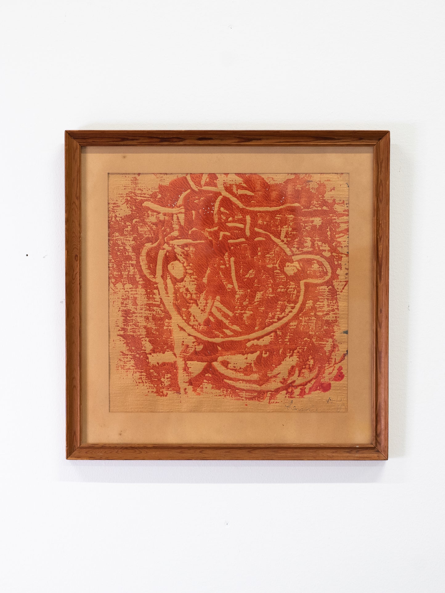 Mid-Century Danish Linocut Artwork - Lønne, 1959