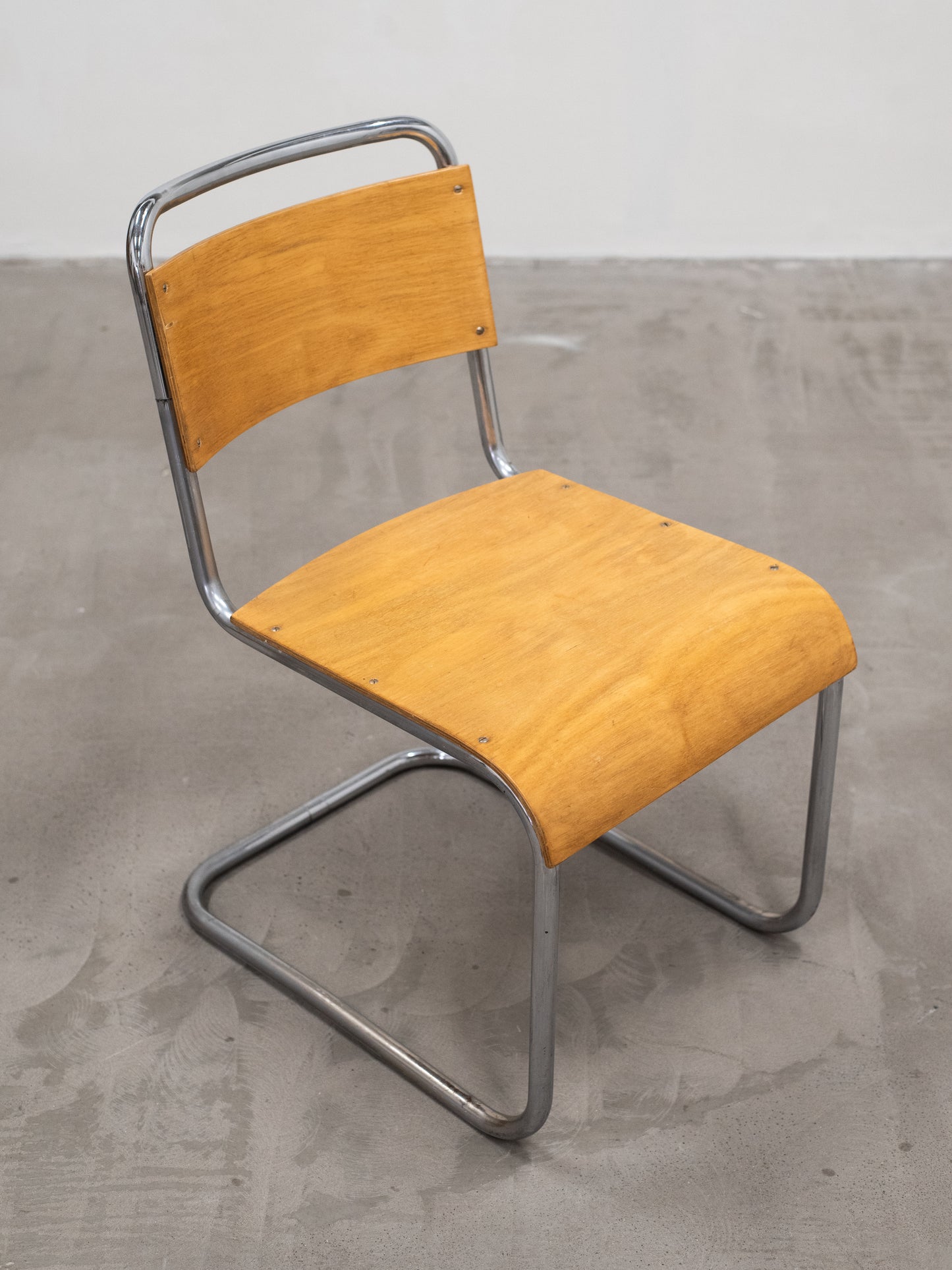 Modernist Chrome & Birch-Veneer Chair by Werner West - Finland, 1930